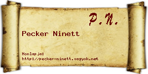 Pecker Ninett névjegykártya